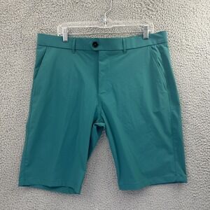 Greyson Montauk Performance Chino 10" Shorts Teal Golf Preppy Stretch Men's 36